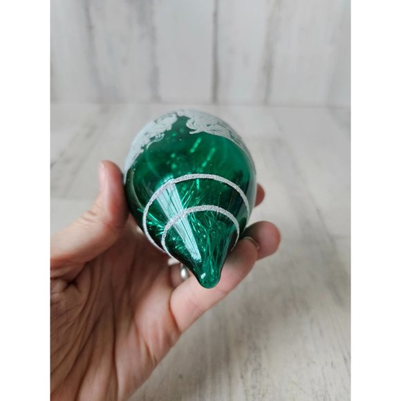 Radko shiny Brite vintage Nativity green tinsel ornament Jesus Mary Joseph Xmas - Picture 7 of 7